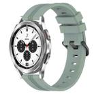 For Samsung  Galaxy Watch 4 Classic 42mm 20mm Concave Striped Slicone Watch Band(Grayish Green) - 1