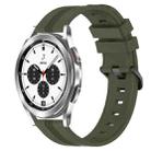 For Samsung  Galaxy Watch 4 Classic 42mm 20mm Concave Striped Slicone Watch Band(Army Green) - 1