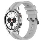 For Samsung  Galaxy Watch 4 Classic 42mm 20mm Concave Striped Slicone Watch Band(Grey) - 1