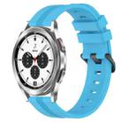 For Samsung  Galaxy Watch 4 Classic 42mm 20mm Concave Striped Slicone Watch Band(Sky Blue) - 1