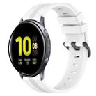For Samsung Galaxy Watch Active 2 44mm 20mm Concave Striped Slicone Watch Band(White) - 1