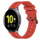For Samsung Galaxy Watch Active 2 44mm 20mm Concave Striped Slicone Watch Band(Red) - 1