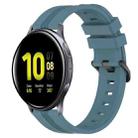 For Samsung Galaxy Watch Active 2 44mm 20mm Concave Striped Slicone Watch Band(Rock Cyan) - 1