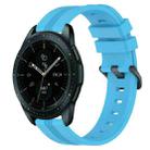 For Samsung Galaxy Watch 42mm 20mm Concave Striped Slicone Watch Band(Sky Blue) - 1