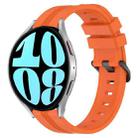 For Samsung Galaxy Watch 6 44mm 20mm Concave Striped Slicone Watch Band(Orange) - 1