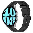 For Samsung Galaxy Watch 6 44mm 20mm Concave Striped Slicone Watch Band(Black) - 1
