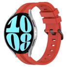 For Samsung Galaxy Watch 6 44mm 20mm Concave Striped Slicone Watch Band(Red) - 1