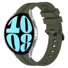 For Samsung Galaxy Watch 6 44mm 20mm Concave Striped Slicone Watch Band(Armygreen) - 1