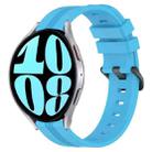 For Samsung Galaxy Watch 6 44mm 20mm Concave Striped Slicone Watch Band(Skyblue) - 1