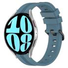 For Samsung Galaxy Watch 6 44mm 20mm Concave Striped Slicone Watch Band(Rock Cyan) - 1