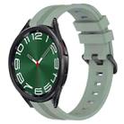 For Samsung Galaxy Watch 6 Classic 43mm 20mm Concave Striped Slicone Watch Band(Grayish Green) - 1