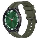 For Samsung Galaxy Watch 6 Classic 43mm 20mm Concave Striped Slicone Watch Band(Armygreen) - 1