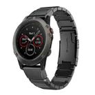 For Garmin Fenix 5X Sapphire 26mm Tortoise Shell Stainless Steel Watch Band(Black) - 1