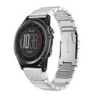 For Garmin Fenix 3 HR 26mm Tortoise Shell Stainless Steel Watch Band(Sliver) - 1