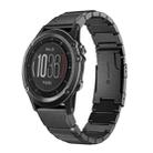 For Garmin Fenix 3 HR 26mm Tortoise Shell Stainless Steel Watch Band(Black) - 1