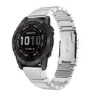 For Garmin Fenix 7 Sapphire Solar 22mm Tortoise Shell Stainless Steel Watch Band(Sliver) - 1