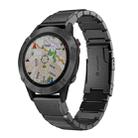 For Garmin Fenix 6 GPS 22mm Tortoise Shell Stainless Steel Watch Band(Black) - 1