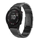 For Garmin Fenix 6 Pro GPS 22mm Tortoise Shell Stainless Steel Watch Band(Black) - 1