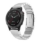 For Garmin Fenix 6 Sapphire GPS 22mm Tortoise Shell Stainless Steel Watch Band(Silver) - 1