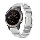 For Garmin Fenix 5 Plus 22mm Tortoise Shell Stainless Steel Watch Band(Sliver) - 1