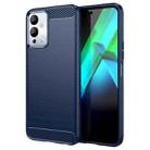 For Infinix Note 12i Brushed Texture Carbon Fiber TPU Phone Case(Blue) - 1