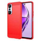 For Infinix Hot 20S Brushed Texture Carbon Fiber TPU Phone Case(Red) - 1