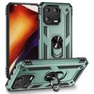 For Xiaomi 13 Shockproof TPU + PC Phone Case with Holder(Dark Green) - 1