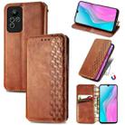 For infinix Note 11 Cubic Grid Pressed Magnetic Leather Phone Case(Brown) - 1