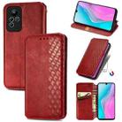 For infinix Note 11 Cubic Grid Pressed Magnetic Leather Phone Case(Red) - 1