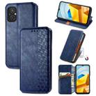 For Xiaomi Poco M5 Cubic Grid Pressed Magnetic Leather Phone Case(Blue) - 1