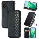 For vivo T2X 5G Cubic Grid Pressed Magnetic Leather Phone Case(Black) - 1