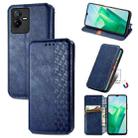 For vivo T2X 5G Cubic Grid Pressed Magnetic Leather Phone Case(Blue) - 1