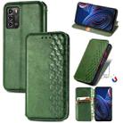 For ZTE Blade A72 4G Cubic Grid Pressed Magnetic Leather Phone Case(Green) - 1