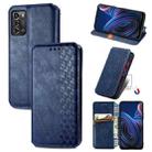 For ZTE Blade A72 4G Cubic Grid Pressed Magnetic Leather Phone Case(Blue) - 1