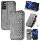 For ZTE Blade A72 4G Cubic Grid Pressed Magnetic Leather Phone Case(Gray) - 1