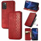 For ZTE Blade A72 4G Cubic Grid Pressed Magnetic Leather Phone Case(Red) - 1
