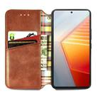 For vivo iQOO 10 Cubic Grid Pressed Magnetic Leather Phone Case(Brown) - 3
