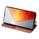For vivo iQOO 10 Cubic Grid Pressed Magnetic Leather Phone Case(Brown) - 4