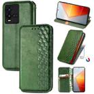 For vivo iQOO 10 Cubic Grid Pressed Magnetic Leather Phone Case(Green) - 1