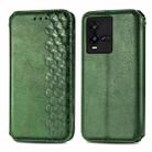 For vivo iQOO 10 Cubic Grid Pressed Magnetic Leather Phone Case(Green) - 2