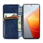 For vivo iQOO 10 Cubic Grid Pressed Magnetic Leather Phone Case(Blue) - 3