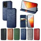 For vivo iQOO 10 Cubic Grid Pressed Magnetic Leather Phone Case(Blue) - 6