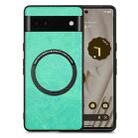 For Google Pixel 6A Solid Color Magsafe Leather Phone Case(Green) - 1