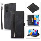 For Xiaomi Redmi Note 11 4G Global Zipper Card Slot Buckle Wallet Leather Phone Case(Black) - 1