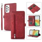 For Samsung Galaxy A23 Zipper Card Slot Buckle Wallet Leather Phone Case(Red) - 1