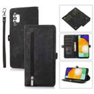 For Samsung Galaxy A13 4G / 5G Zipper Card Slot Buckle Wallet Leather Phone Case(Black) - 1