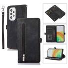 For Samsung Galaxy A33 5G Zipper Card Slot Buckle Wallet Leather Phone Case(Black) - 1