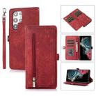 For Samsung Galaxy S22 Ultra 5G Zipper Card Slot Buckle Wallet Leather Phone Case(Red) - 1