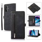For OnePlus 10 Pro 5G Zipper Card Slot Buckle Wallet Leather Phone Case(Black) - 1