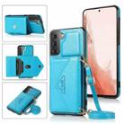 For Samsung Galaxy S23 5G Cross-body Wallet Card Bag Leather Phone Case(Blue) - 1